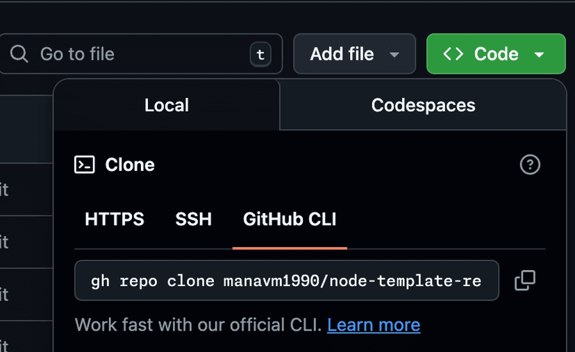 GitHub clone command interface