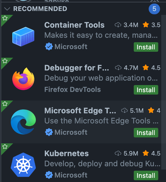A visual overview of recommended VS Code extensions
